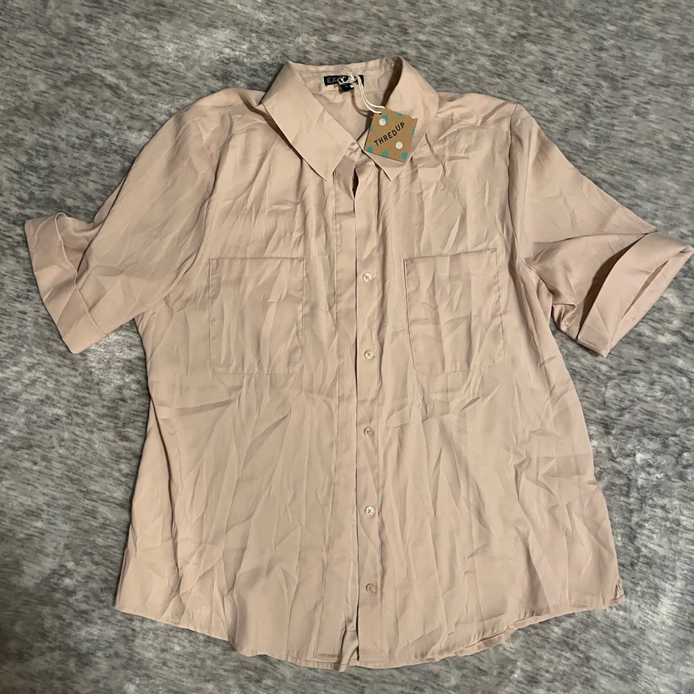 Express button down beige blouse